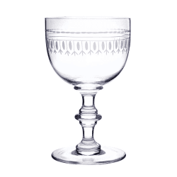 Image showing the Oval Set of 4 Patterned Crystal Wine Goblets, 250ml, Clear product.