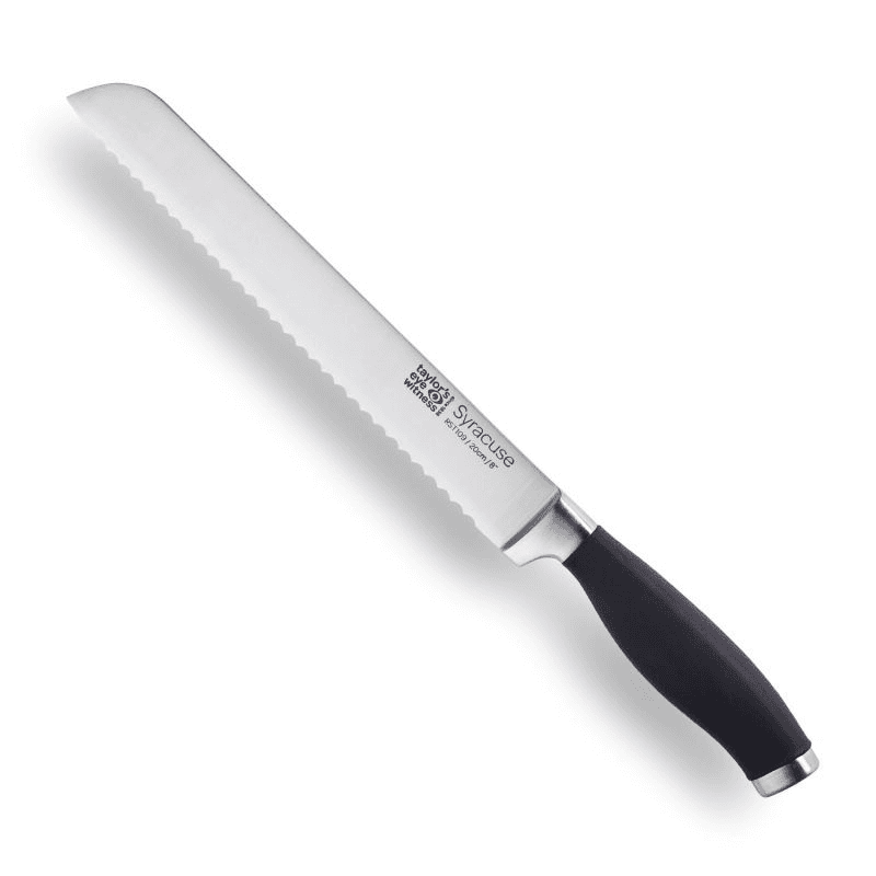 Syracuse Soft Grip Bread Knife, 20cm, Black