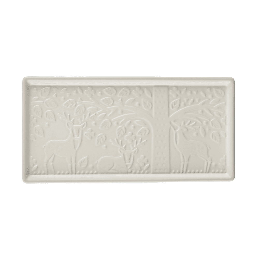 In The Forest Serving dish, W15 x L30cm, Cream
