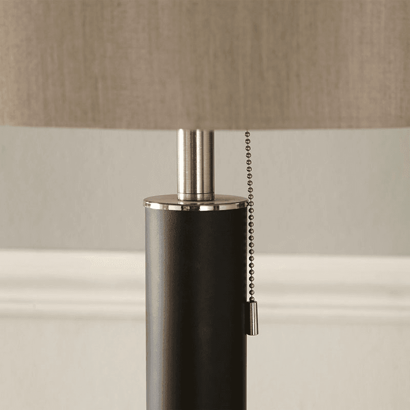 Lowry Floor Lamp, H161cm, Brushed Silver and Matt Black