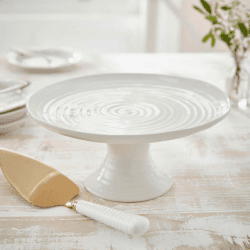 Image showing the Ceramics Footed cake plate, 24 x 10cm, White product.