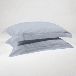 Image showing the The Edged 300 Thread Count Oxford Border Pair of Pillowcases, Standard, Nordic Sky product.