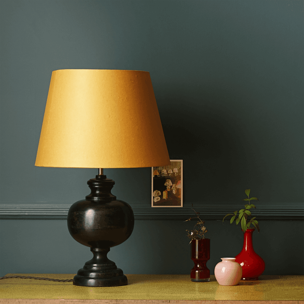 Venus Table lamp in wood - base only, H36 x W18cm, Silvery Black Finish
