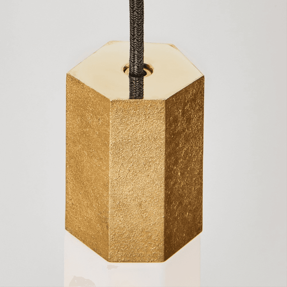 Basalt Single pendant & bulb, L300 x D5 cm, Brass
