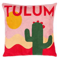 Image showing the Tulum Cushion, 45 x 45cm, Pink product.
