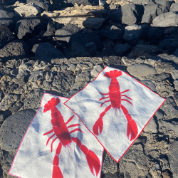Image showing the Lobster Set of 2 Napkins, 45 x 45cm, Red product.
