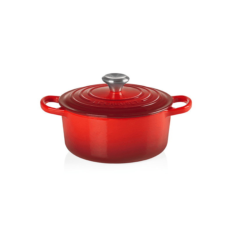 Signature Cast Iron Round casserole, 22cm - 3.3 litre, Cerise