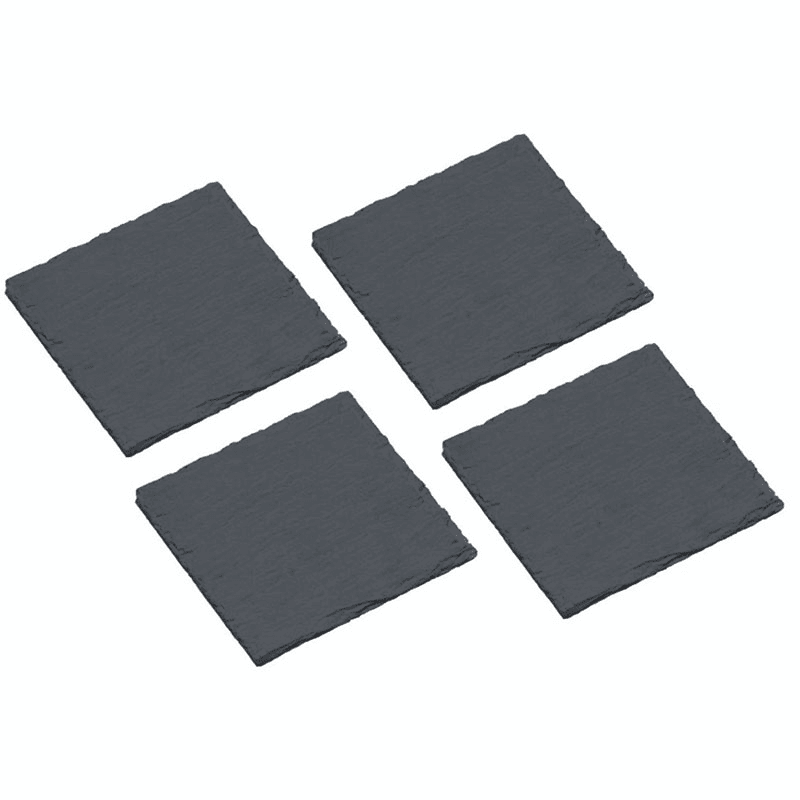 Set of 4 coasters, 10cm, slate