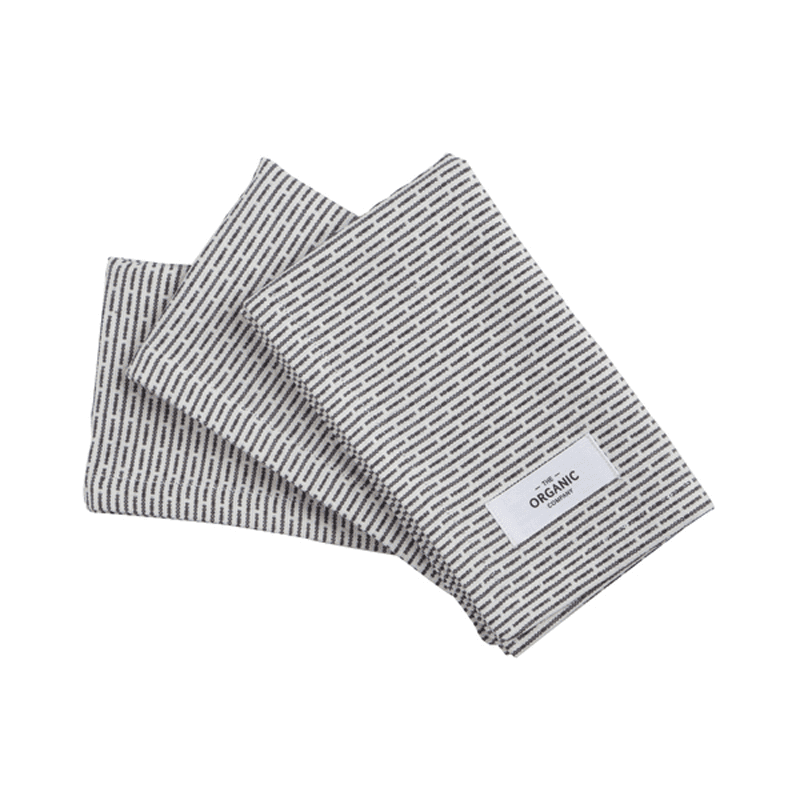 Piqué Set of 3 Kitchen Cloths, 35 x 30 cm, Morning Grey