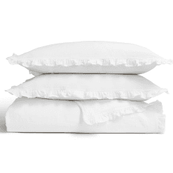 Image showing the Organic Retreat Ruffle Duvet Set, Double, White product.