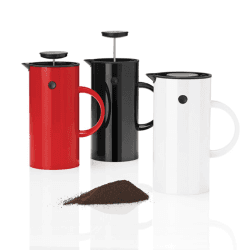 Image showing the EM by Erik Magnussen French press coffee maker, H21cm - 1 litre, White product.