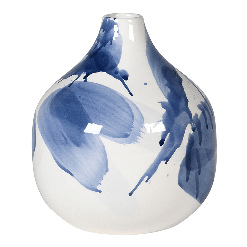 Splash Vase, H18cm, Indigo