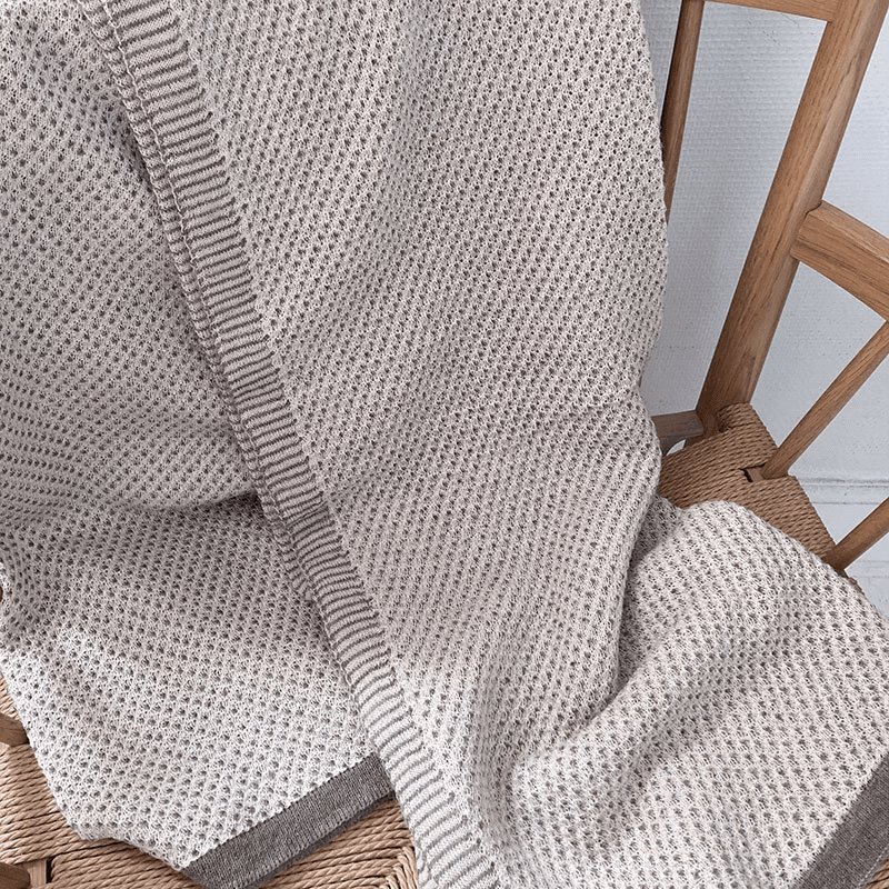 Raindrops Plaid Throw, H180cm x W130cm, Ivory