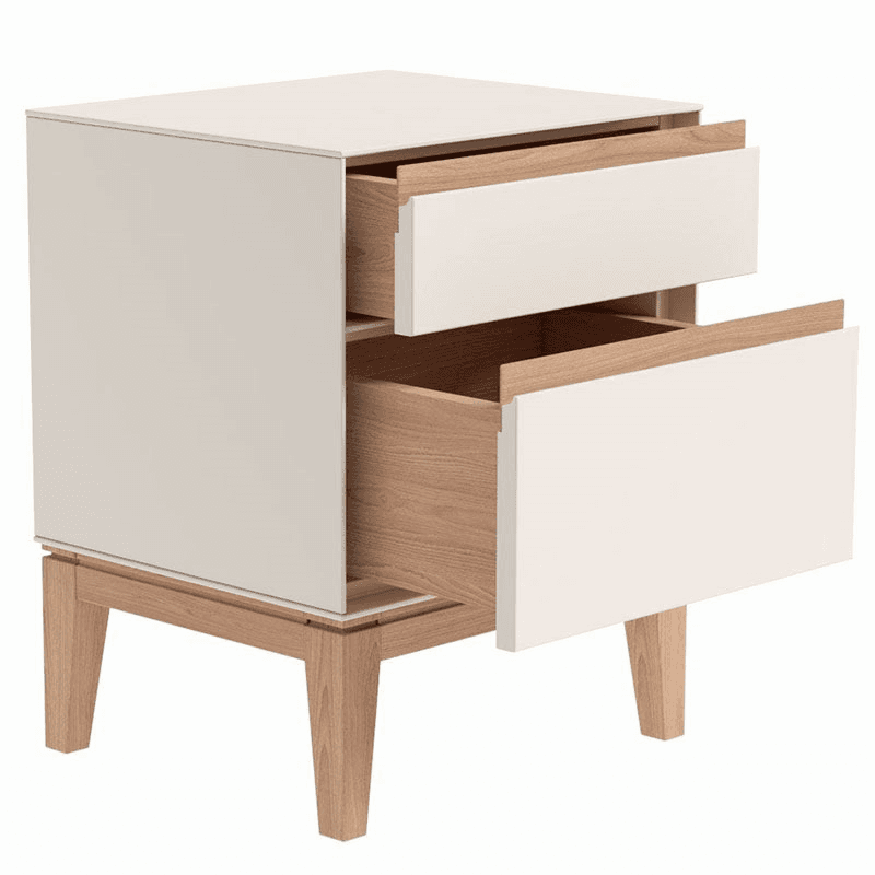 Lars Bedside Table, H52cm, Cashmere and Oak