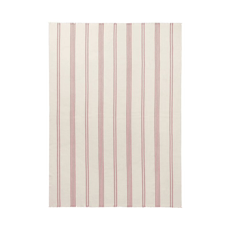 Lines Throw, H190cm x W130cm, White/Nude