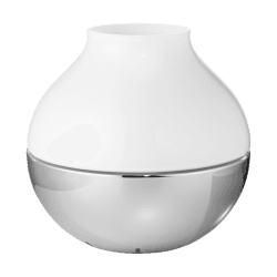 Image showing the Henning Koppel Large hurricane lamp, H22.3 x D23cm, Silver/White product.