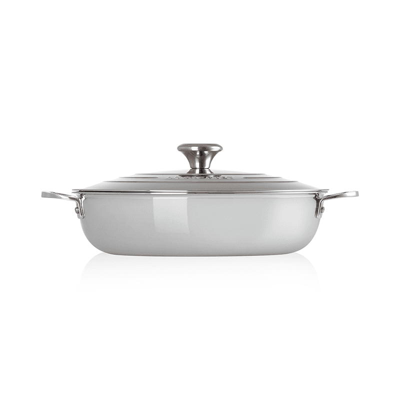 Signature Uncoated Shallow casserole with lid, 30cm, Stainless Steel