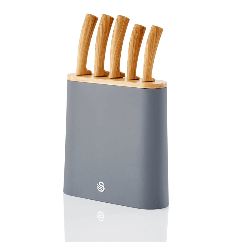 Nordic 5 Piece Knife Block, Grey