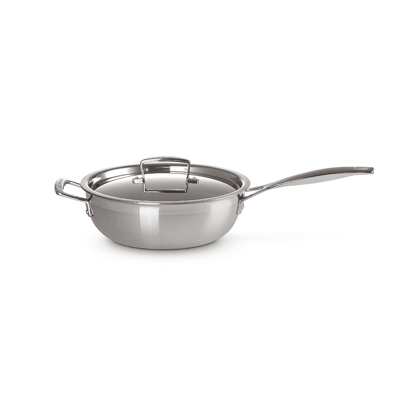 Classic 3-ply Non-Stick Chefs Pan, 24cm, Stainless Steel
