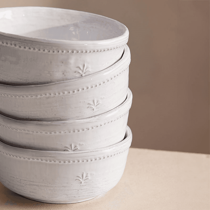 Hillcrest Set of 4 Cereal Bowls D16cm, White