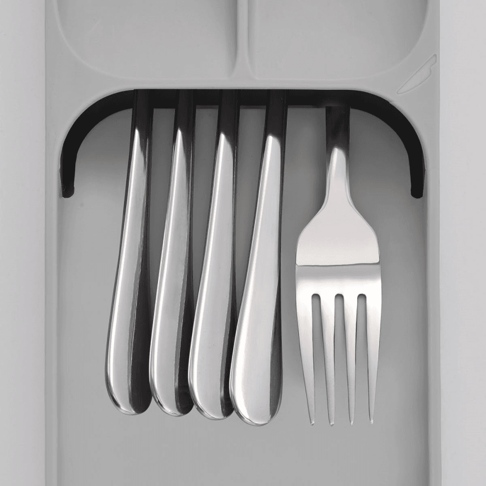 Drawer Store Compact cutlery organiser, H5.7 x W11 x D39.5cm, Grey