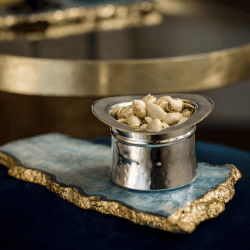 Image showing the Top Hat Nibbles bowl, 7 x 11.5cm, Silver Plate product.