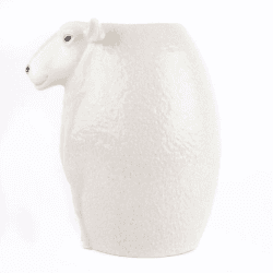 Image showing the White Faced Suffolk Sheep Flower Vase, H23cm, White product.