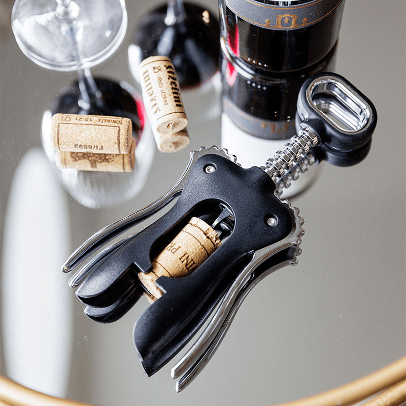 Double Handled Winged Corkscrew, Black