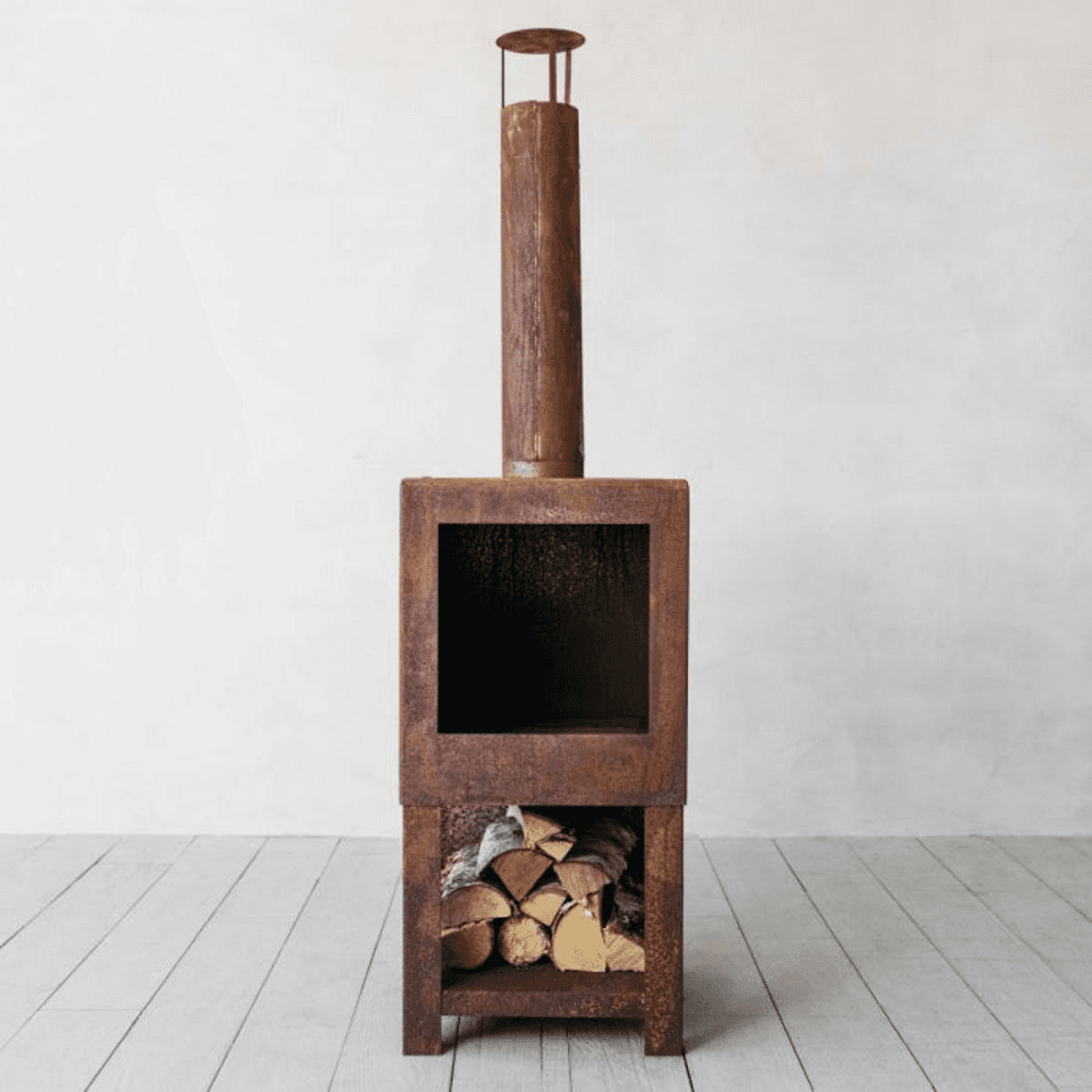 Oxidised Rust Log Burner, Brown