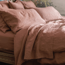 Image showing the Linen Flat Sheet, Double, Warm Clay product.