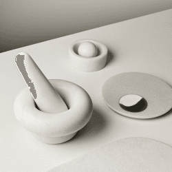 Image showing the Stone Pestle & Mortar, L20 x W20 x H11cm, White product.