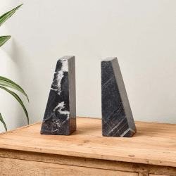 Image showing the Juda Marble Bookends, H20cm, Black product.