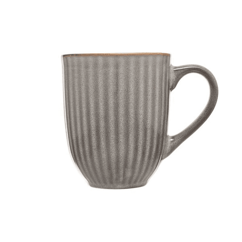 Ribbed Mug, 400ml, Dark Grey