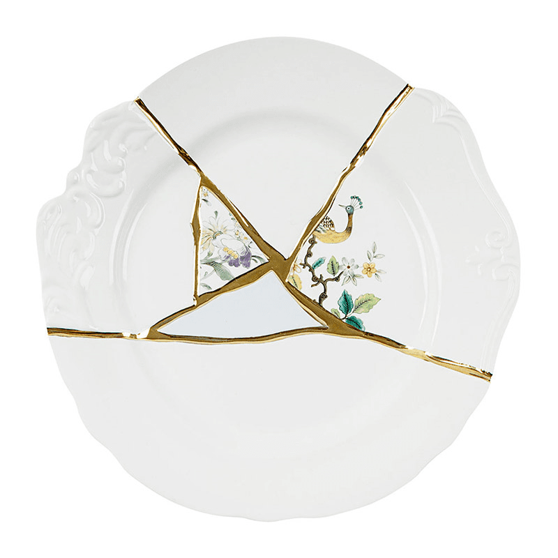 Kintsugi - No2 Dinner plate, 27.5cm, white/gold