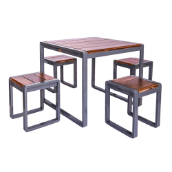 Image showing the Spitalfields Square 5 Piece Furniture Set, Brown/Grey product.