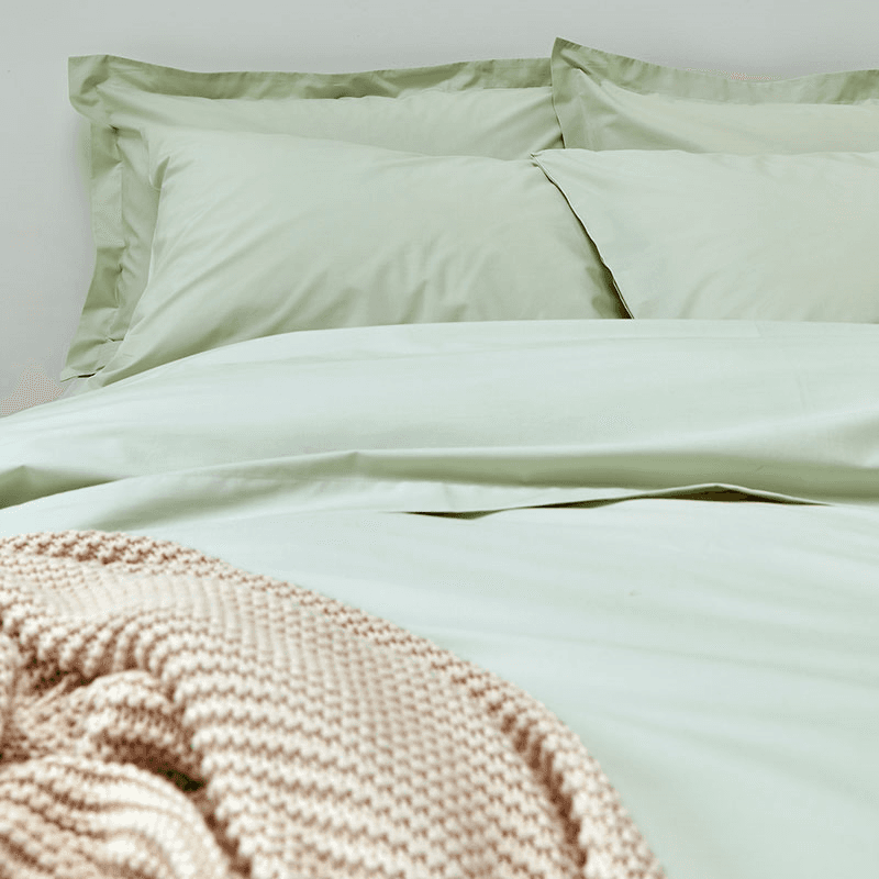 200TC Organic Fitted Sheet, King, Sage