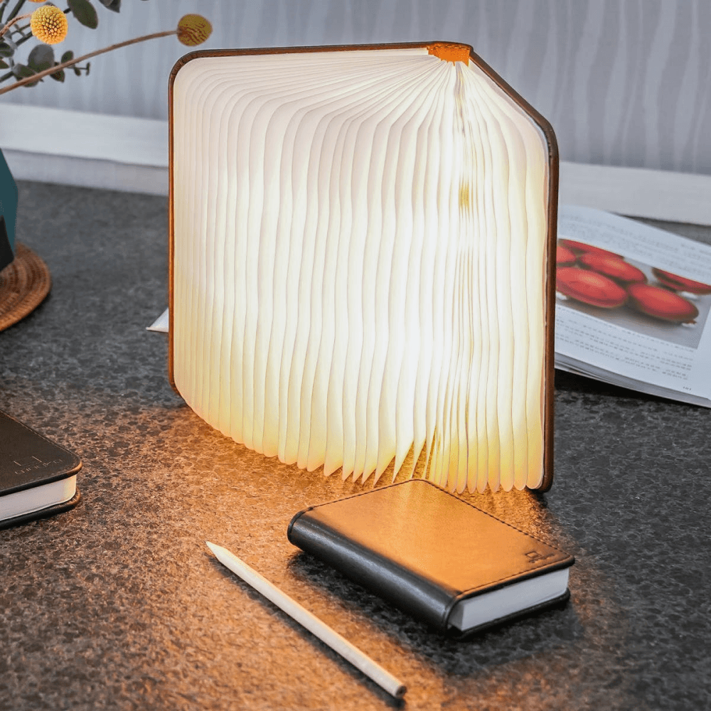 LED Smart Book Light, Standard, Black Leather