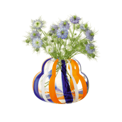 Image showing the Folk Vase, H19cm, Blue/Orange/White product.