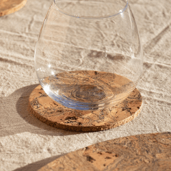 Image showing the Cork Set of 4 Coasters, D10cm, Natural product.