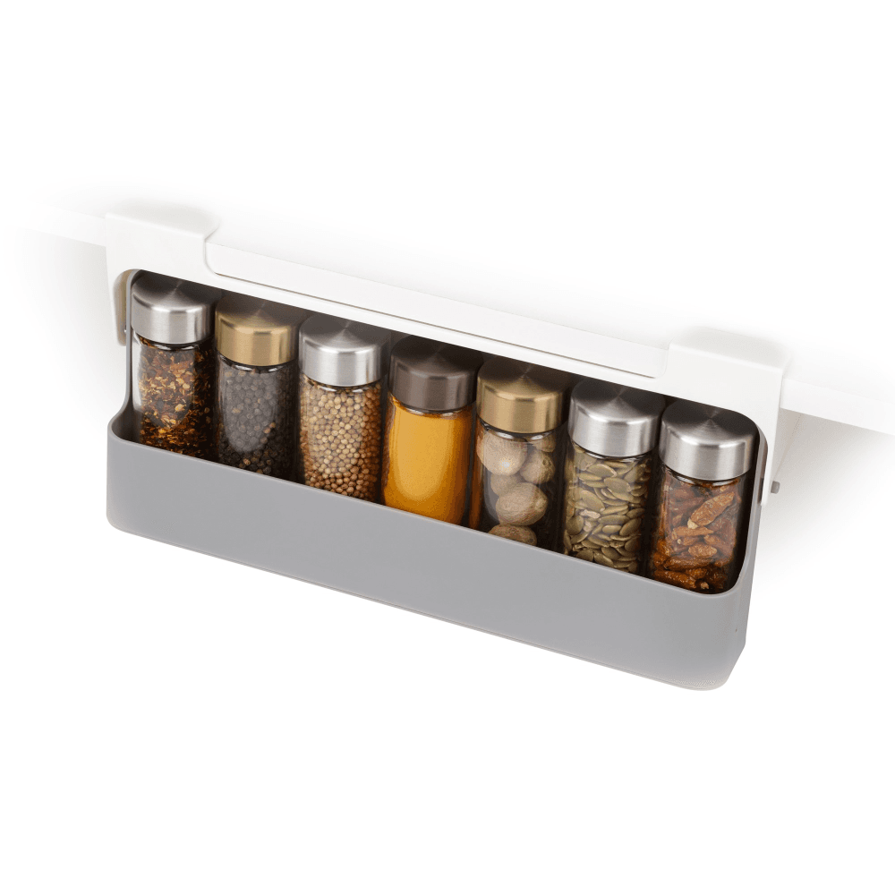 CupboardStore Spice rack, H9.5 x W32 x D13.5cm, Dark Grey/ Grey