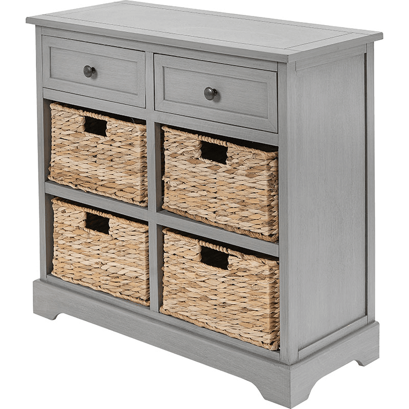 Devonshire 2 Drawer Basket Unit, Grey