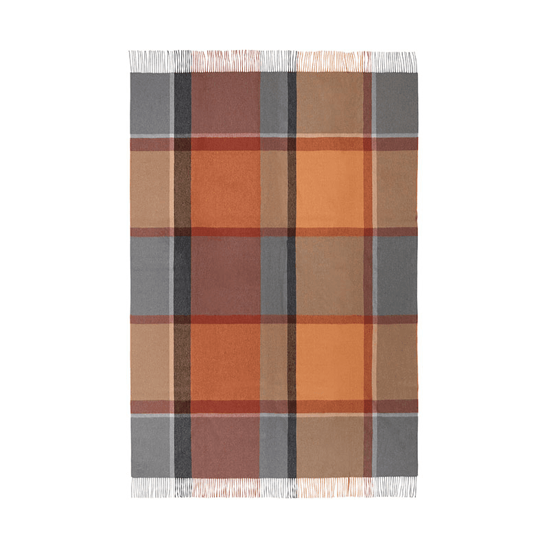 Manhattan Plaid Throw, H200cm x W130cm, Terracotta/Red Magma