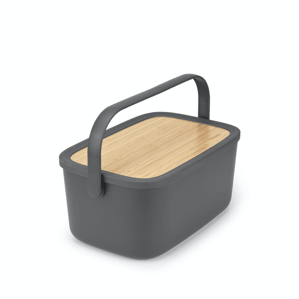 Nic Bread bin, H16.5 x W39.5 x D25.5cm, dark grey