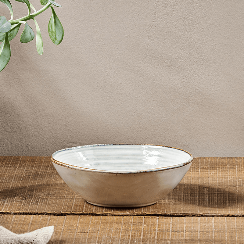 Dhanuk Ceramic Cereal Bowl, Cream, 18.5cm