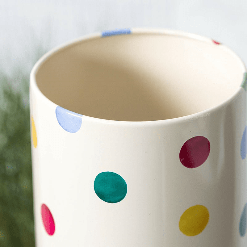 Polka Dot Extra Tall Tin, 10cm x 30cm