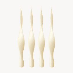 Image showing the Ribbon Set of 4 Dinner Candles, H30cm, Ivory product.