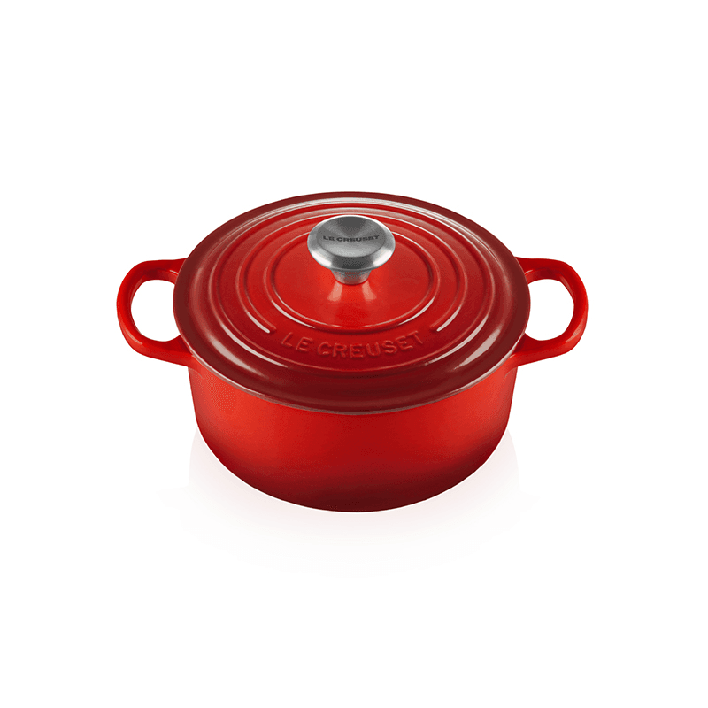 Signature Cast Iron Round casserole, 24cm - 4.2 litre, Cerise
