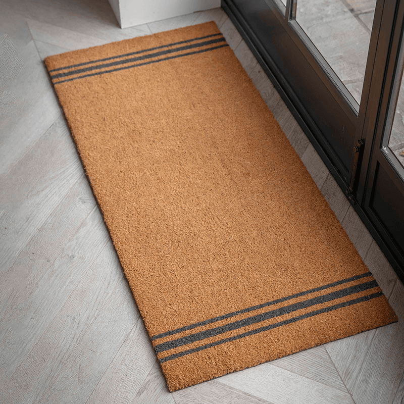 Triple Stripe Doormat, L125 x W55cm, Beige