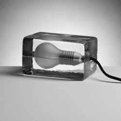 Image showing the Block Lamp, H15 x W10cm, Clear product.