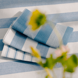 Image showing the Stripe Set of 6 Napkins, W45 x L45cm, Cornflower Blue product.